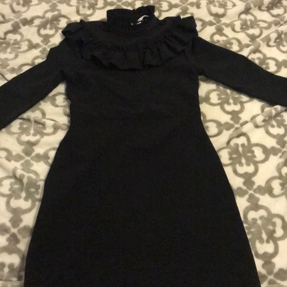 H&M Dresses & Skirts - NWT ruffled neck line  Black Dress